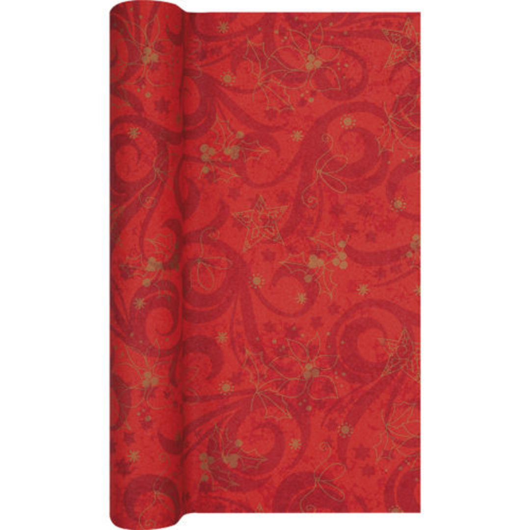 Paper Table Runner, Classical Xmas Red 40x490cm image 0